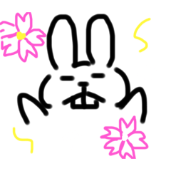 [LINEスタンプ] 真顔Rabbit 春