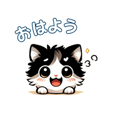 [LINEスタンプ] 白黒と茶トラ猫の可愛いスタンプ