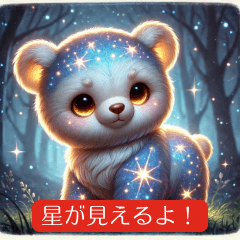 [LINEスタンプ] 星空をまとったクマの癒しスタンプ