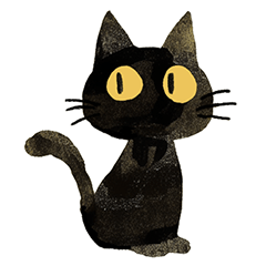 [LINEスタンプ] 表情豊かな、くろねこ