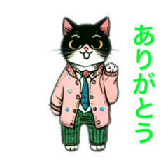 [LINEスタンプ] 日常あいさつ【ねこ】