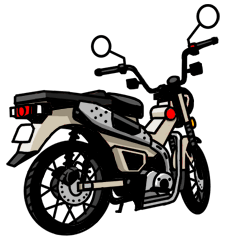 [LINEスタンプ] ベージュのミニバイクでGO！