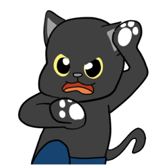 [LINEスタンプ] 黒猫が驚いた