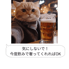 [LINEスタンプ] アル中酒クズ猫｜飲み会・飲みに誘う