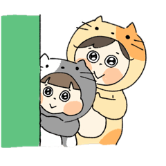 [LINEスタンプ] 着ぐるみ着たふたり組（兄弟）