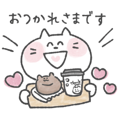 [LINEスタンプ] ふんわり敬語な白ねこさん♡