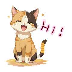 [LINEスタンプ] アニメ顔猫さん愛されスタンプ♡〜三毛猫〜