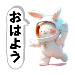 [LINEスタンプ] うさぎ宇宙探検隊☆スペースメッセンジャー