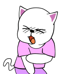 [LINEスタンプ] 恥ずかしがってる白猫さん