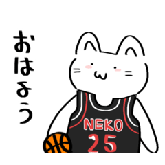 [LINEスタンプ] バスケをするねこ「いつでも使える」