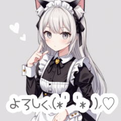 [LINEスタンプ] 白黒好きに捧ぐ、猫耳メイドの日常スタンプ