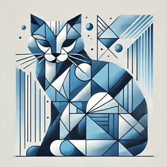 [LINEスタンプ] 青いキュビズム猫