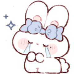 [LINEスタンプ] 推し活をするもちうさちゃん. 青