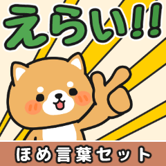 [LINEスタンプ] かわいい♪ほめ言葉色々 #柴犬クッキー10