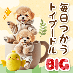 [LINEスタンプ] 毎日使う大人可愛い癒しトイプードル BIG