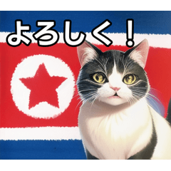 [LINEスタンプ] 北朝鮮を愛するネコ