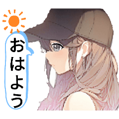 [LINEスタンプ] キャップ好き女子の画像（メイン）