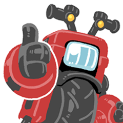 [LINEスタンプ] 元気なバイクロボ「モトポン」