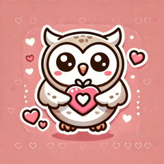 [LINEスタンプ] フクロウのラブリーバレンタイン