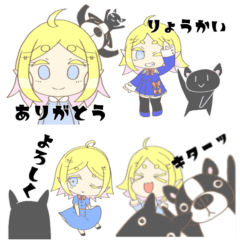 [LINEスタンプ] 犬と猫と少女