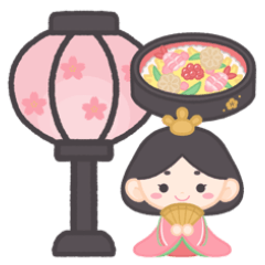 [LINEスタンプ] ひな祭り♪もこもこスタンプデコ