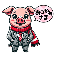 [LINEスタンプ] キュートなブタさん 仕事と一言の画像（メイン）