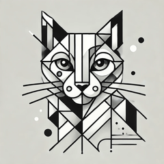 [LINEスタンプ] 白いキュビズム猫
