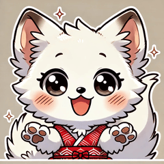 [LINEスタンプ] もちもち白狐（Mochiko）