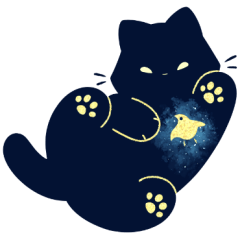 [LINEスタンプ] 輝くクロねこ3【文字なし】