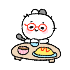 [LINEスタンプ] 赤い眼鏡をかけたウサギ