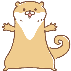 [LINEスタンプ] usamusiのカワウソ17