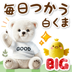 [LINEスタンプ] 毎日使う大人可愛い癒し白くま【BIG】