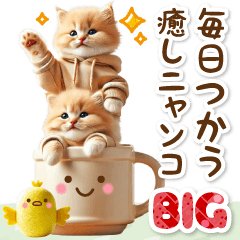 [LINEスタンプ] 癒しにゃんこの大人可愛い毎日[BIG]