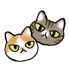 [LINEスタンプ] キジトラ猫と茶白猫のスタンプ