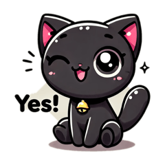 [LINEスタンプ] 黒ニャンの毎日