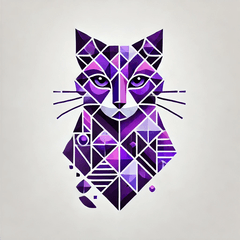 [LINEスタンプ] 紫のキュビズム猫