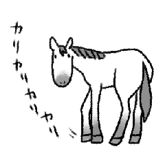 [LINEスタンプ] 愛すべきうまたち（芦毛）