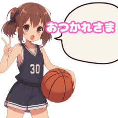 [LINEスタンプ] かわいい女子バスケ部の女の子が話します