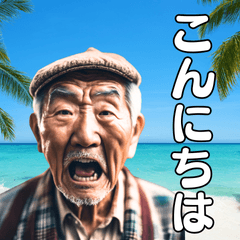 [LINEスタンプ] 南国からこんにちは【爺さん】