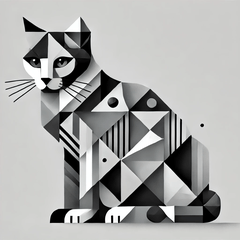 [LINEスタンプ] 灰色のキュビズム猫