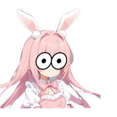 [LINEスタンプ] ホワイトピンクバニーガール1