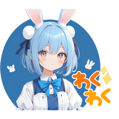 [LINEスタンプ] ホワイトブルーバニーガール