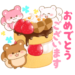 [LINEスタンプ] リスたちと幸せ♥ラブリースイーツ