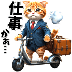 [LINEスタンプ] 仕事へ行く♡サラリーマン猫 (敬語)