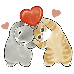 [LINEスタンプ] うさ×にゃん2