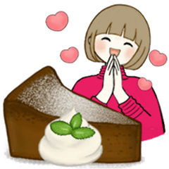 [LINEスタンプ] スイーツを添えて ♡ ほのぼのボブちゃん