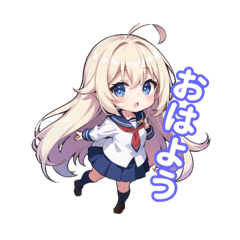 [LINEスタンプ] 制服女子ミニキャラスタンプ