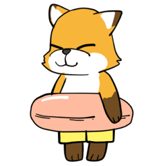 [LINEスタンプ] 泳いでるキツネ