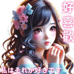 [LINEスタンプ] 美しい女の子が日常会話/感情を表現