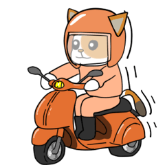 [LINEスタンプ] バイク乗ってる三毛猫